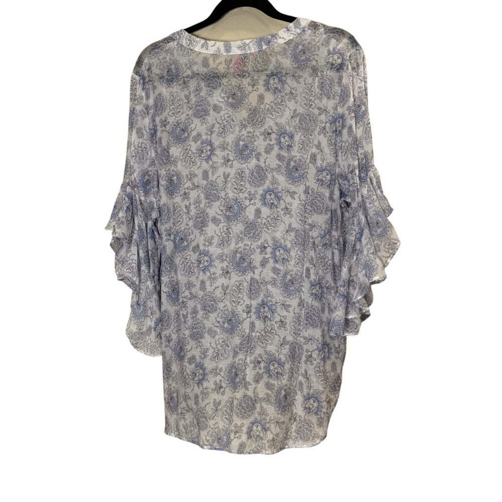 Vince Camuto Women’s Lightweight Flowy Blue Lilac and White Paisley Blouse sz XL - Picture 3 of 10